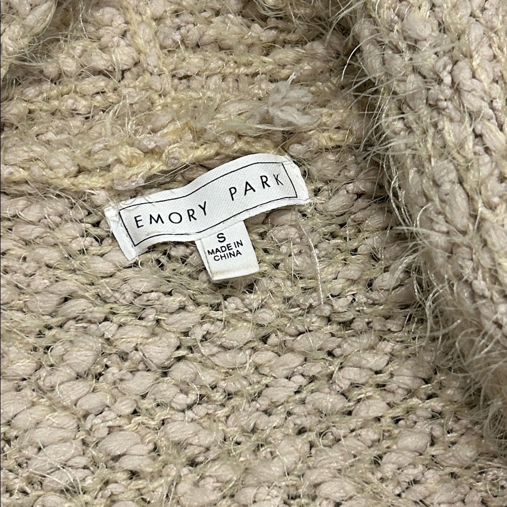 Emory Park Oversized Boucle Cardigan with Pockets Women's Size S - Picture 3 of 10